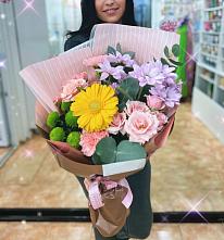 Букет цветов из:  Герберы, Хризантемы, Розы и Гвоздики #REPLACE_PRED# Митькино