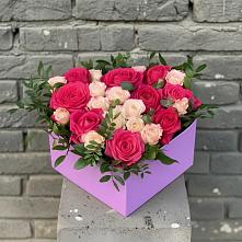 Цветочная композиция из Розы в коробке в Митькино