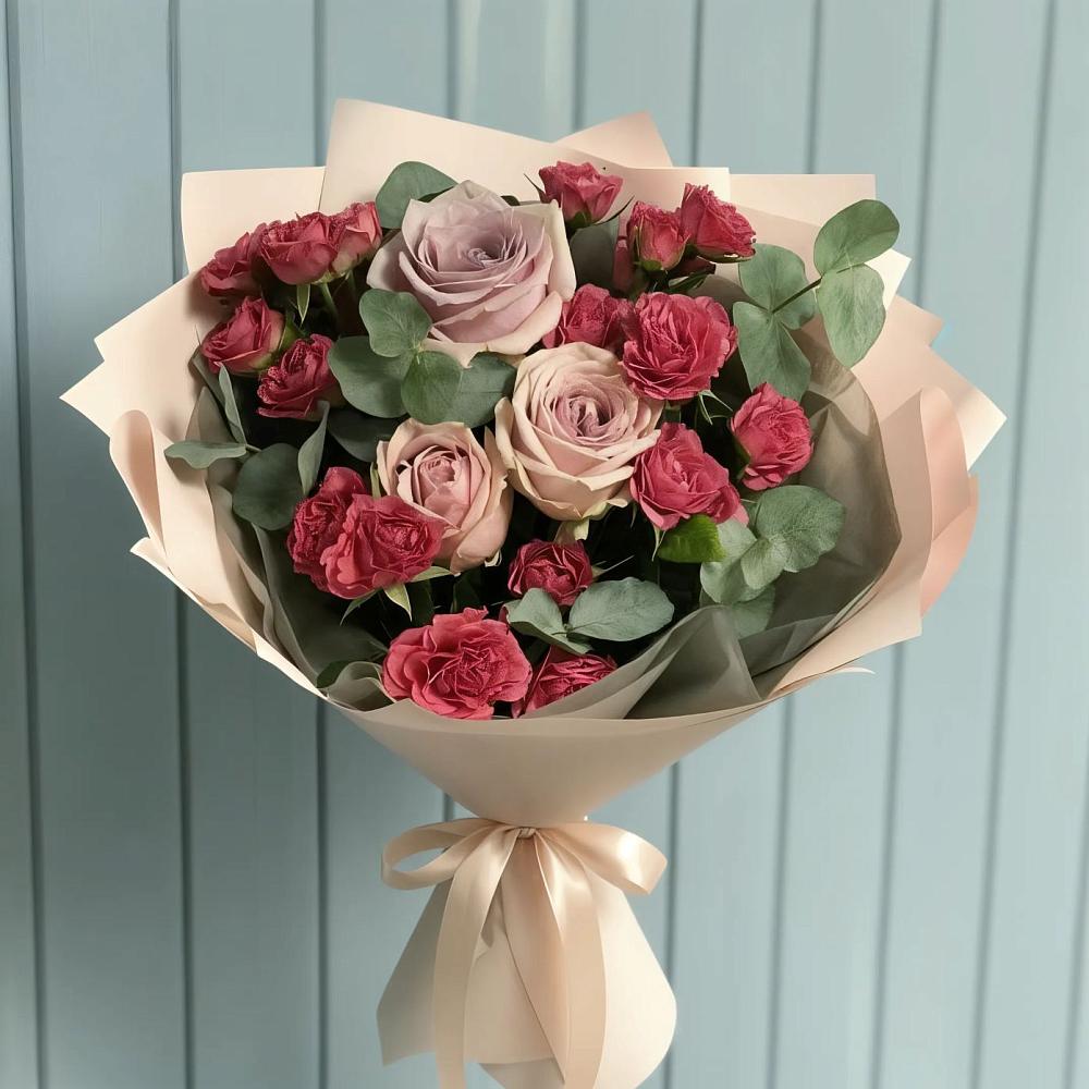 Букет цветов из: Гвоздики и Розы в Митькино