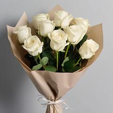 Букет 9 Белых роз Эдлесс Лав в Митькино
