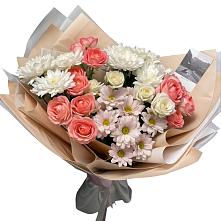Букет цветов из:  Розы и Хризантемы в Митькино