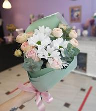 Букет цветов из:  Хризантемы и Розы в Митькино