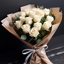 Букет 15 Белых роз в Митькино