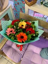 Букет цветов из:  Герберы, Хризантемы и Альстромерии #REPLACE_PRED# Митькино