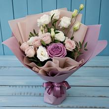Букет цветов из:  Розы и Лизиантусы в Митькино