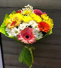 Букет цветов из:  Герберы и Хризантемы в Митькино