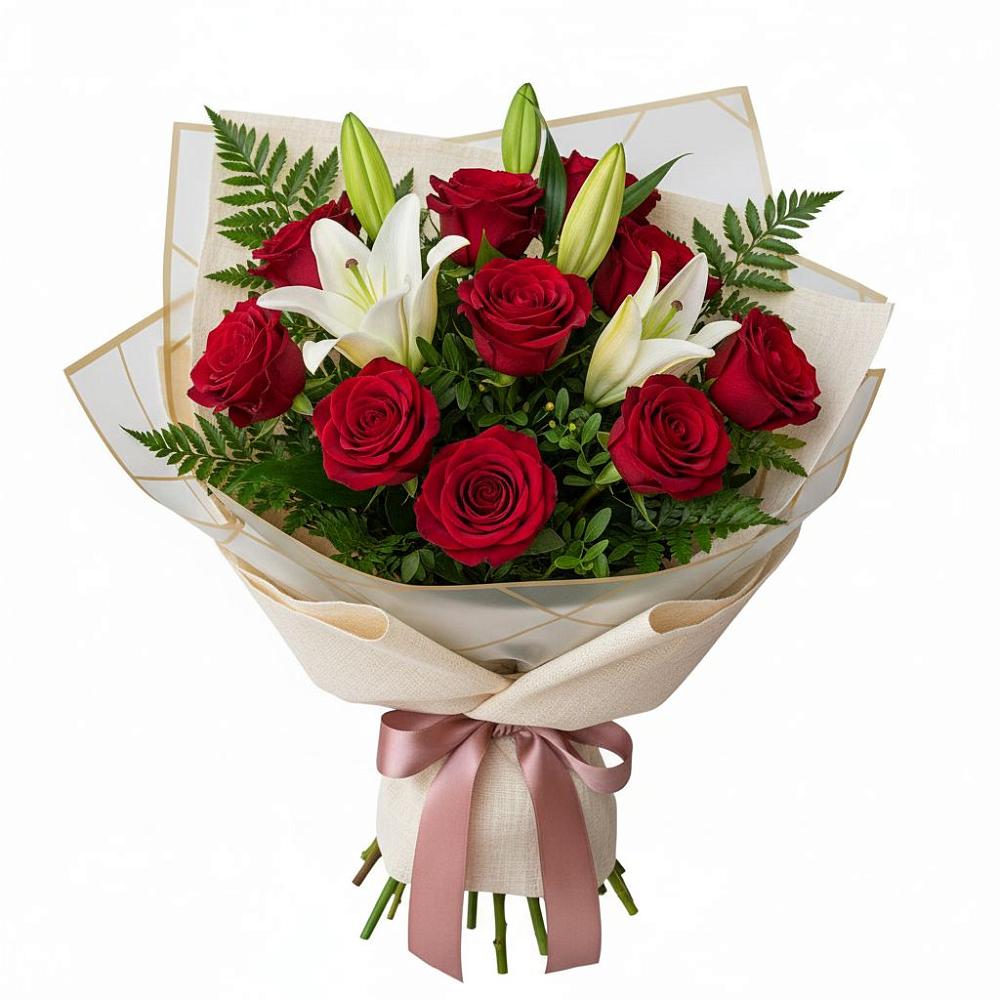 Букет цветов из: Лилии и Розы в Митькино