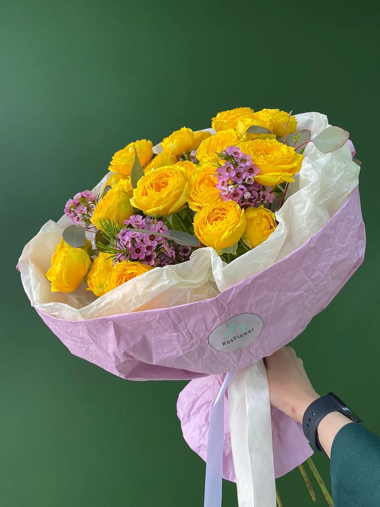 Букет Кустовые желтые розы в Митькино