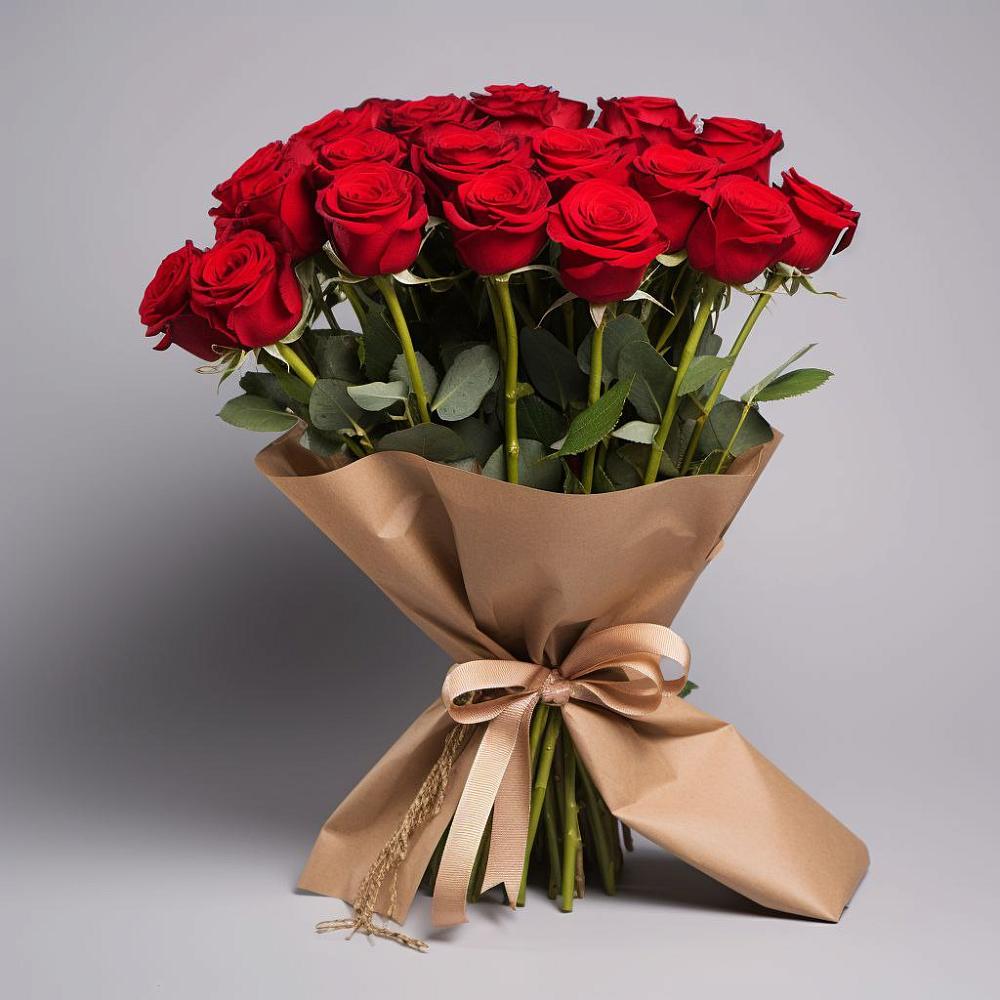 Букет 21 Красная роза Эдлесс Лав в Митькино