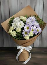 Букет цветов из:  Хризантемы и Розы в Митькино
