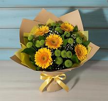 Букет цветов из:  Герберы и Хризантемы в Митькино