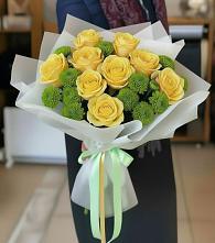 Букет цветов из:  Хризантемы и Розы в Митькино