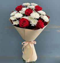 Букет цветов из:  Розы и Хризантемы в Митькино
