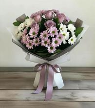 Букет цветов из:  Хризантемы и Розы в Митькино