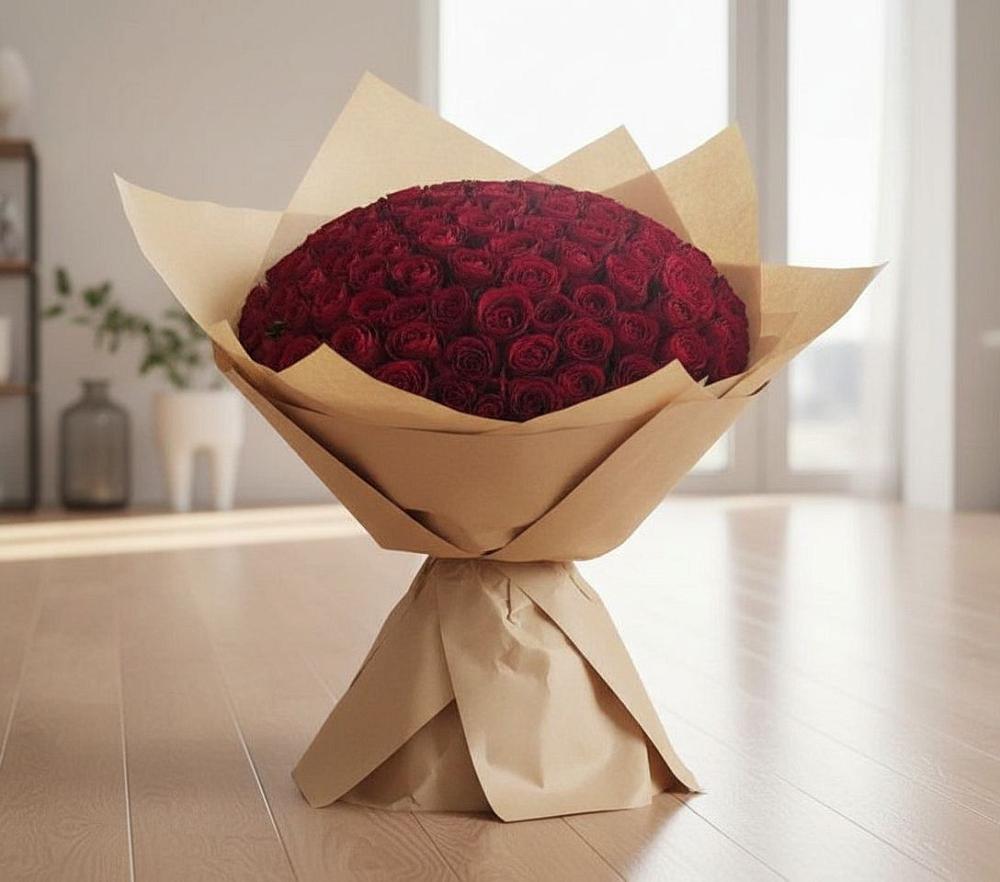 Букет 101 Красная роза в Митькино