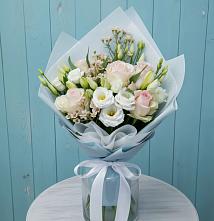 Букет цветов из:  Розы и Лизиантусы в Митькино
