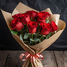 Букет 9 Красных роз в Митькино