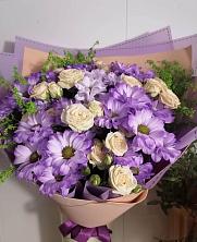 Букет цветов из:  Хризантемы и Розы в Митькино