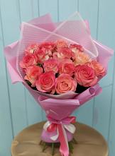 Букет 15 Розовых роз Равель в Митькино