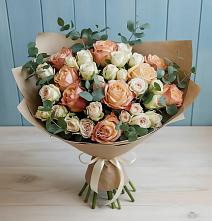 Букет цветов из:  Альстромерии и Розы в Митькино
